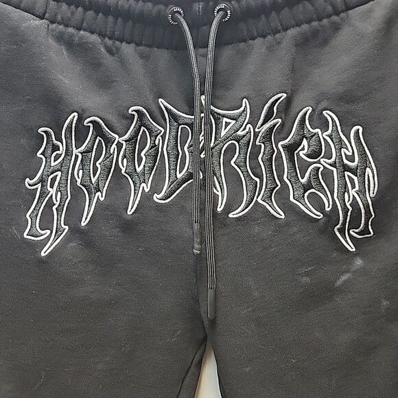 Hoodrich Spectral Jogger Sweatpants Black Size XL Streetwear Logo Patch - Picture 6 of 12